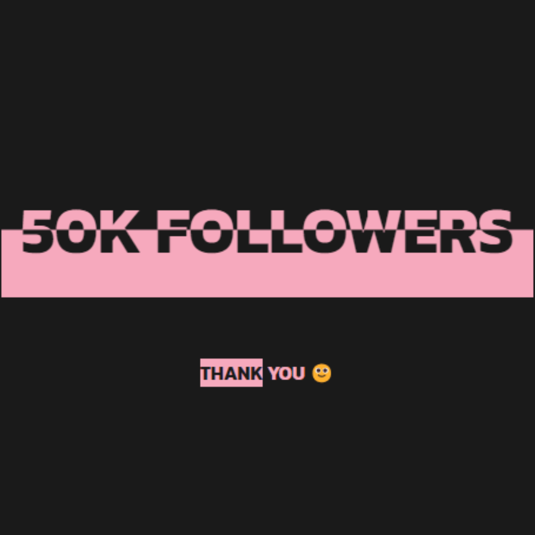 50k followers - thank you  how to split text using html and css.png